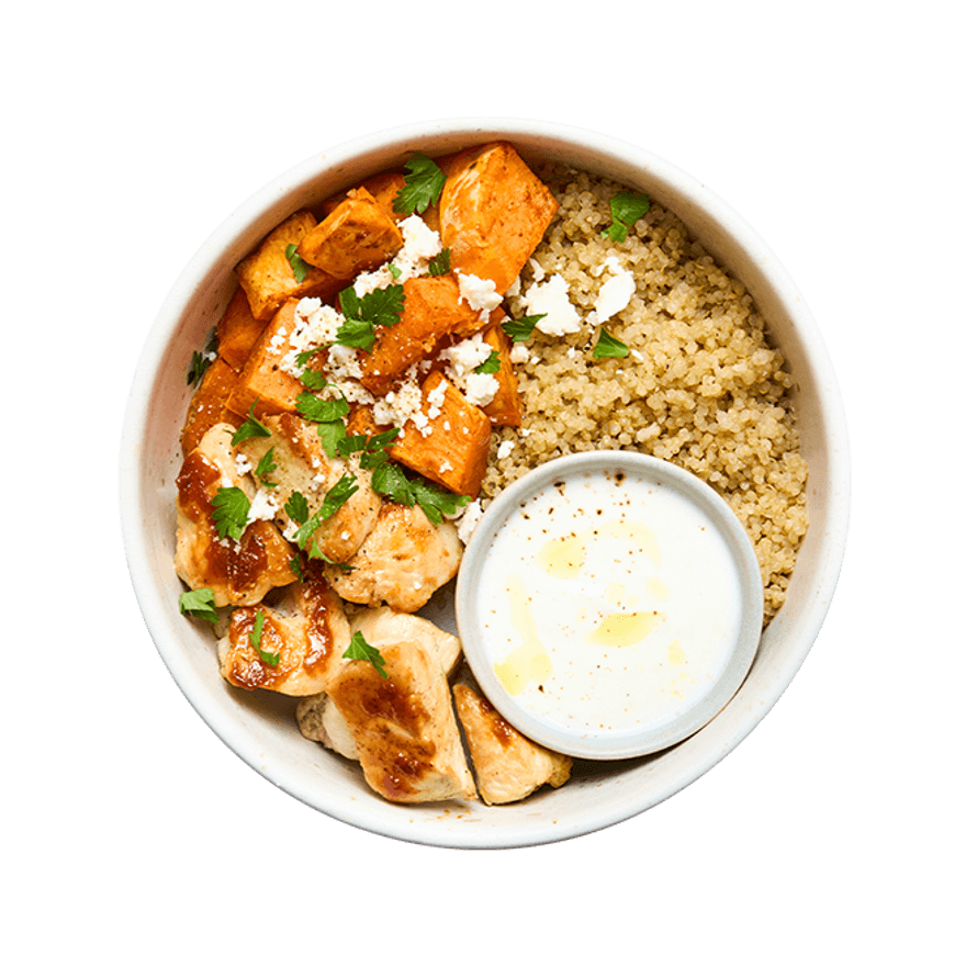 Buddha bowl au poulet & patates douces