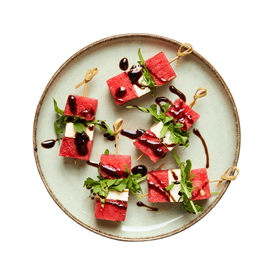 Brochettes de pastèque & feta