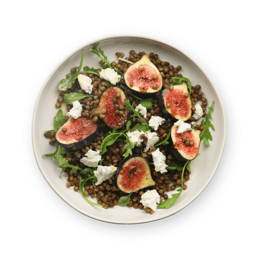Lentil salad with fresh figs