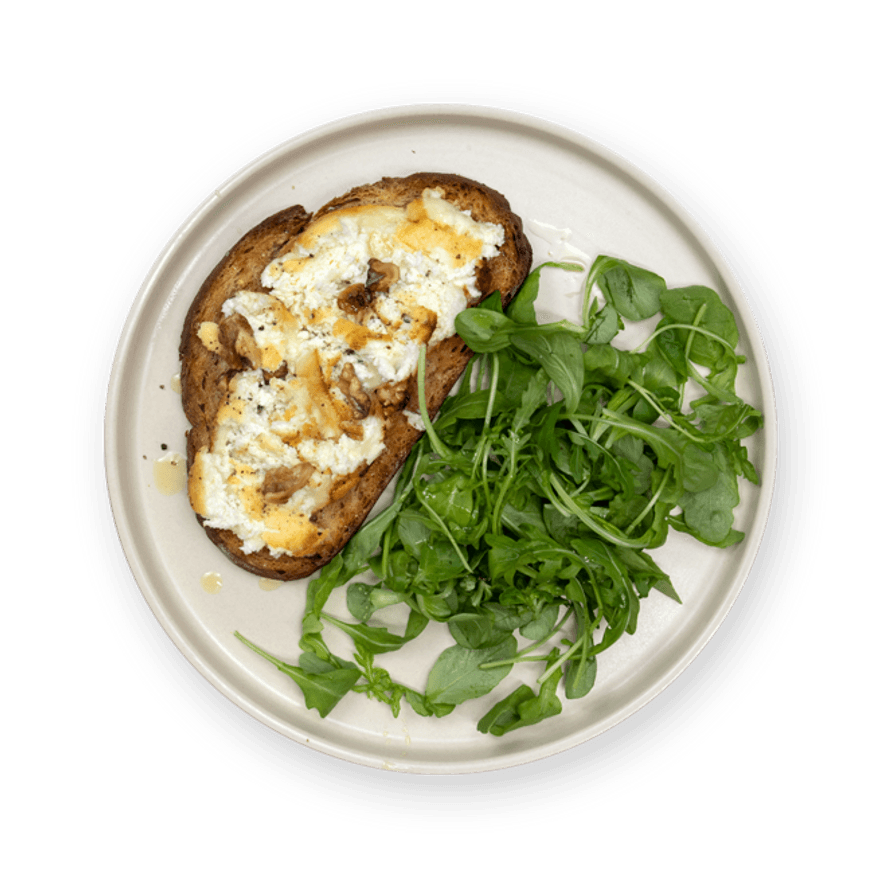 Goat cheese and honey toast