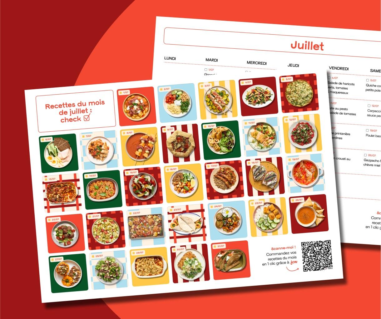 Votre planification recettes du mois de juillet 2025