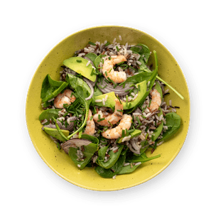 Rice salad with shrimp & avocado