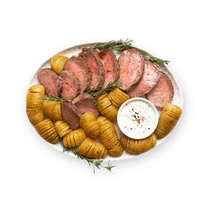 Rôti de bœuf & pommes de terre hasselback