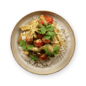 Coconut Chicken Curry & Cherry Tomatoes