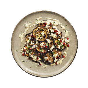 Aubergines grillées au houmous