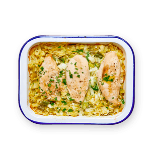 One pan poulet, poireau & riz au curry