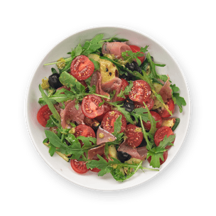 Salade courgettes poêlées & jambon cru