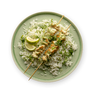 Brochettes de poulet coco coriandre