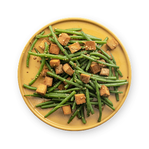 Tofu fumé et haricots verts