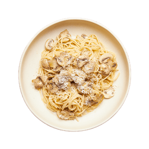 Spaghetti à la crème de champignons