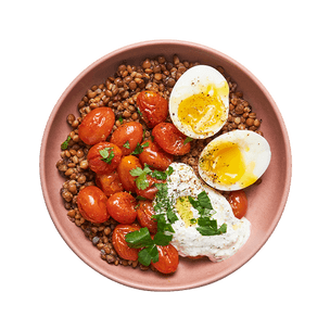 Savory Lentil Salad with Soft Boiled Egg