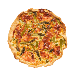 Quiche aux asperges & truite fumée