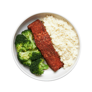 Truite aux épices, brocoli & riz