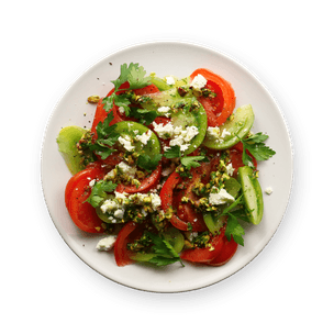Salade de tomates, pistaches & feta