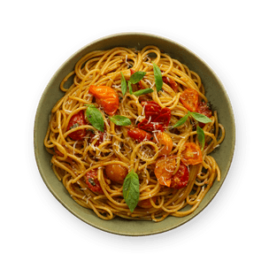 Cherry tomatoes spaghetti