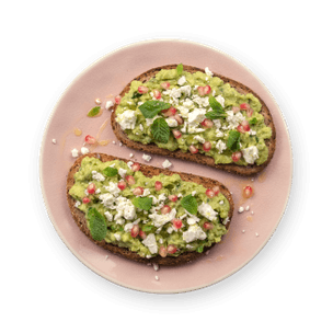 Avocado toast feta & grenade