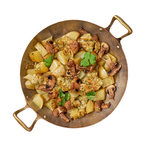 Pommes de terre & champignons au beurre persillé