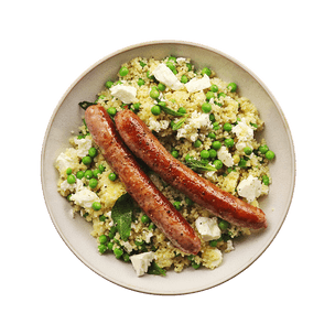 Couscous with Peas, Feta & Sausage