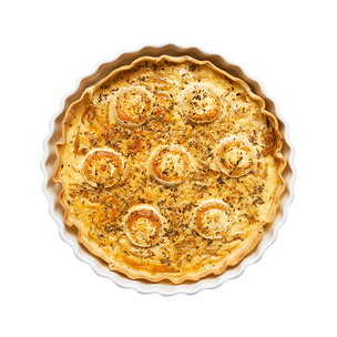 Onion, Goat's Cheese & Honey Quiche