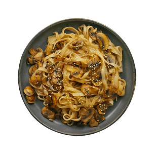 Sesame noodles with mushrooms