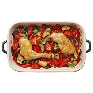 Cuisse de poulet & légumes d'été rôtis