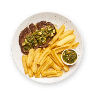 Steak sauce avocat chimichurri & frites