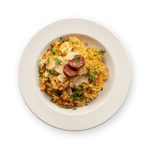 Risotto crevettes & chorizo