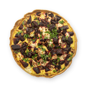 Quiche betterave chèvre noix