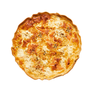 Quiche petit pois, truite fumée & fromage frais