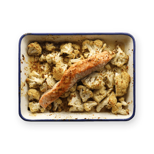 Honey Mustard Roasted Salmon & Cauliflower