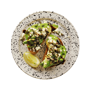 Avocado toast feta & crème balsa