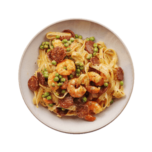 Tagliatelles crevettes & chorizo