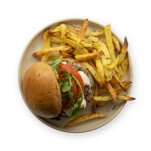 Caprese Burger & Homemade Fries