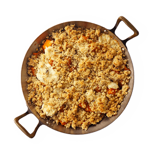 Savory squash and hazelnut crumble