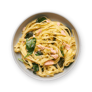 Tagliatelles saumon épinards