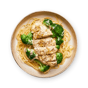 Poulet sauce moutarde, brocoli & spaghetti