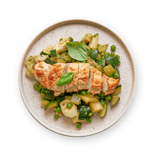 Poulet & poêlée de courgettes printanières