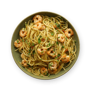Spaghetti ail & crevette