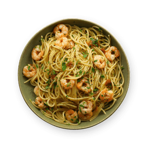 Shrimp scampi with Spaghetti