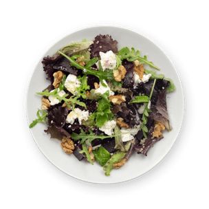 Beets, goat cheese and walnut salad