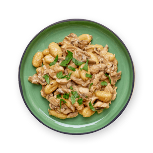 Gnocchi poulet, champignons & cabécou