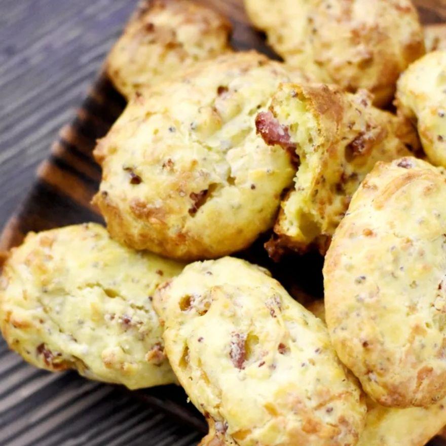 Bouchées moutarde et lardons
