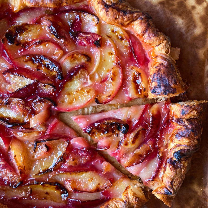 Tarte rustique aux pêches 