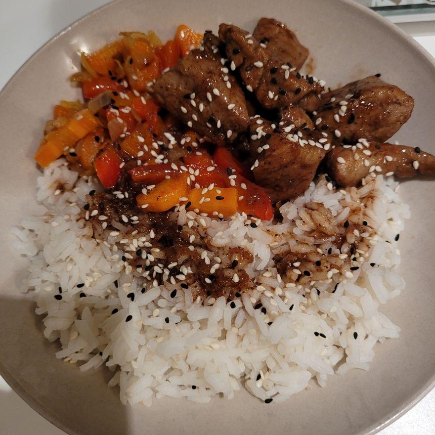 Porc caramel aux 4 épices