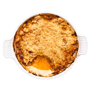 Crumble tomates, courgettes & chorizo