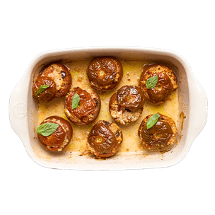 Tomates farcies aux olives & boulgour