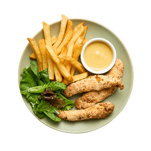 Poulet pané frites au air-fryer & salade
