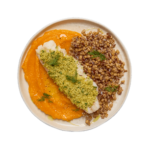 Herb-crusted Haddock & Pumpkin Purée