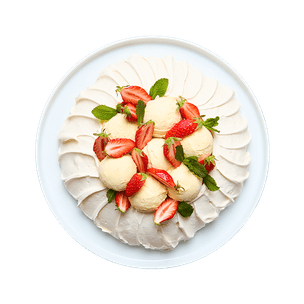Pavlova glacée à la vanille & aux fraises