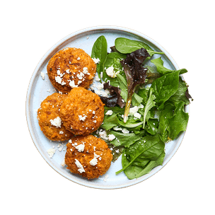 Croquettes carottes quinoa & salade